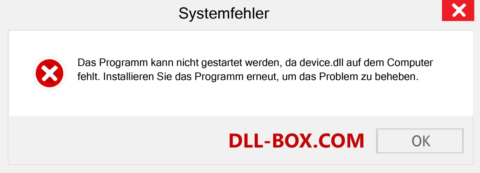 device.dll-Datei fehlt?. Download für Windows 7, 8, 10 - Fix device dll Missing Error unter Windows, Fotos, Bildern